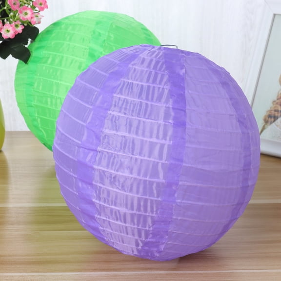 Supvox 3-Pack Round Silk Hanging Lanterns for Mid-Autumn Festival Decorations, Yellow and Green Colors