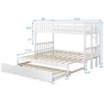 thumbnail image 4 of ARCTICSCORPION Twin-over-Full Trundle Bunk Bed with Ladder, Solid Wood, White, 4 of 7