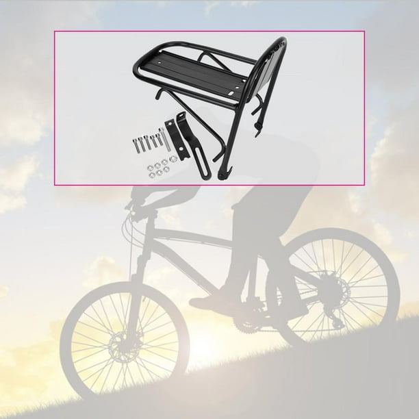 Porte-bagages Avant Vélo – Acier Noir, Dimensions 13.3x16x38.5 Cm, Universel
