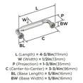 thumbnail image 5 of Amerock Coble 3-3/4 inch (96mm) Center-to-Center Polished Chrome Cabinet Pull, 5 of 6