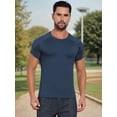 thumbnail image 4 of DARING DIVA Men's Workout Stretch Crew Neck Short Sleeve T-Shirt M Dark Blue, 4 of 7