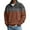BrownB_02121636, variant on Waffle Polo Shirts for Men Quarter Button Collared Long Sleeve Shirt for Men Big and Tall Color Block Warm Knitted Pullover Men's Sweatshirts