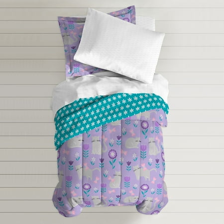 Dream Factory Cat Garden Twin Comforter Set Grey Walmart Com