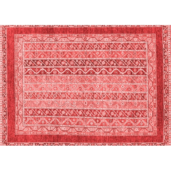 Ahgly Company Indoor Rectangle Oriental Red Modern Area Rugs, 6' x 9'