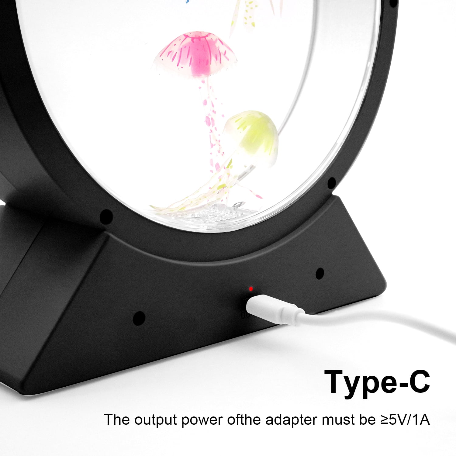 Jellyfish Lamp USB Plug in Unique Circular Jellyfish Lamp, LED Color Changing Jellyfish Aquarium with Speed Control and 8 Light Modes, Home Office Mood Light, Unique Gift Idea, Perfect for