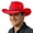 Red, variant on Qicasul Cowboy Hat for Women and Men Western Cowboy Cowgirl Hat Wide Brim Belt Buckle Retro Hats