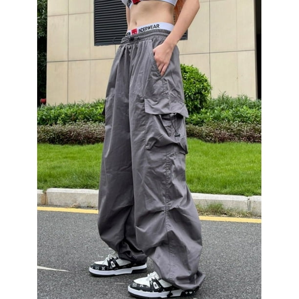 Womens Cargo Pants Relaxed Fit High Waisted Straight Leg Pants Casual  Outdoor Y2k Pants Streetwear with Multi Pocket 