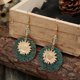 thumbnail image 1 of 3 pairs Bohemian Two Layer Sunflower Vintage Earrings, 1 of 5