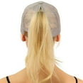 thumbnail image 2 of C.C Ponytail Messy Buns Trucker Ponycaps Plain Baseball Visor Cap Dad Hat Gray, 2 of 5