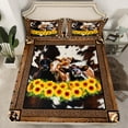 thumbnail image 2 of jejeloiu Farm Animal Cow Bed Sheets,Rustic Plant Sunflower King Sheets,Farmhouse Cattle Hide Sheet Set For Kids,Breathable Home Decor,4-Piece, 2 of 7