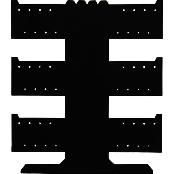 24 Pair Earring Necklace Bracelet T-Bar Black Display