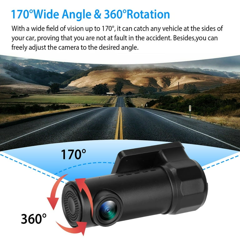 RISERO Dash Cam Front and Rear 1080P Car Dash Camera Car Dashboard Camera  Recorder Infrared Night Vision 24H Parking Monitor APP WiFi 170°Angle Lens