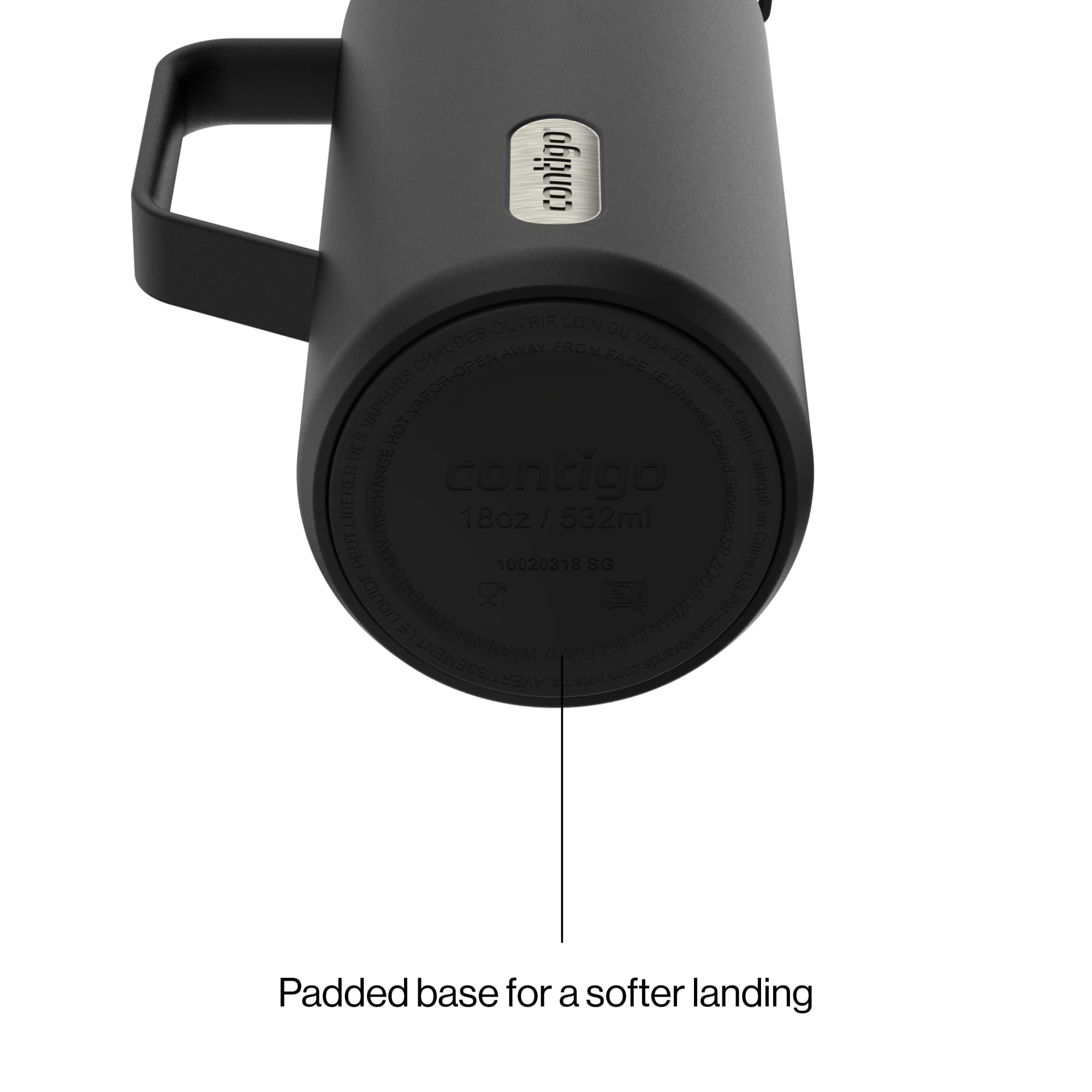 Contigo 18oz SnapSeal Insulated Stainless Steel Tumbler, Licorice Black/Silver