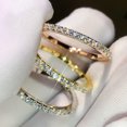 thumbnail image 1 of Anillo de plata de ley s925 con diamantes de una sola fila, elegante y sencillo, con microincrustaciones de diamantes, que combina con todo, 1 of 5