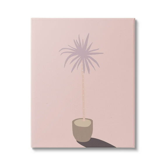 Pink Potted Palm Plant Botanical & Floral Graphic Art Gallery Wrapped Canvas Print Wall Art