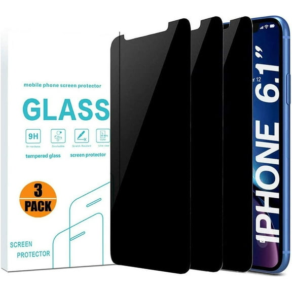 [3 Pack] Privacy Screen Protector for iPhone 11/iPhone XR Anti-Spy Tempered Glass Film Upgrade 9H Hardness Case Friendly