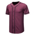 thumbnail image 2 of Birdeem Chemises pour Hommes Chemise Décontractée à Manches Courtes Patchwork de Baseball avec Boutons, 2 of 12
