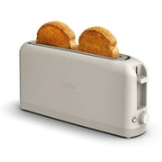 bella 2-Slice Slim Toaster with Extra Long Slot, 6 Setting Shade Control with Reheat & Cancel Buttons, Oatmilk