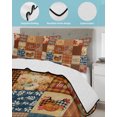 thumbnail image 3 of Quilts Queen Size Bedding Set, Vintage Fall Checked Reversible Summer Quilt 3 Pieces, Thanksgiving Pumpkins Buffalo Plaid Lightweight Bedspreads Coverlets with 2 Pillow Shams for All Seasons, 3 of 5