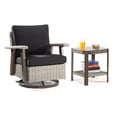 thumbnail image 5 of MeetLeisure Outdoor Polyethylene (PE) Wicker Swivel Rocker Chair with Side Table，Black, 5 of 6