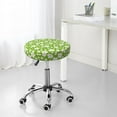 thumbnail image 4 of Uemuo Green White Flowers Pattern Round Bar Stool Seat Covers Washable Stool Cushion Slipcover Elastic Bar Chair Covers-12 inch, 4 of 7