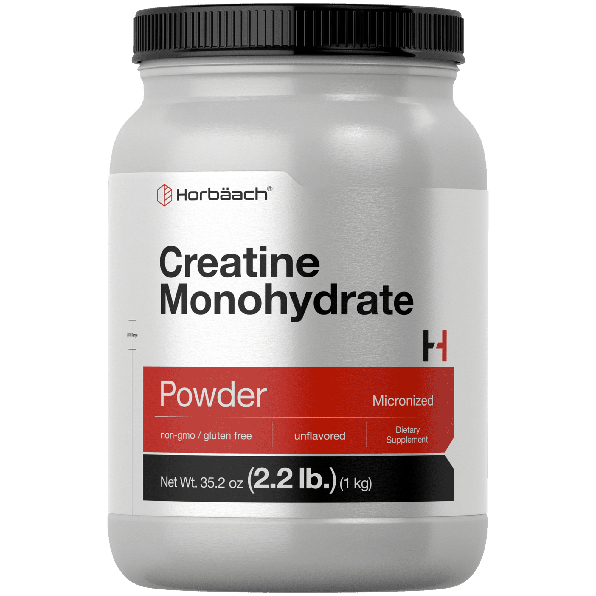Creatine Monohydrate Powder | 2.2lbs (35.2 oz) | Unflavored Supplement for Men and Women | by Horbaach