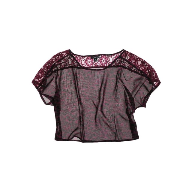 Ecko Unltd. Blouse Courte en Dentelle Imprimée pour Femme Violet G