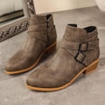 thumbnail image 4 of Khaki Ladies Breathable Short Boots Side Zipper Detail Pointed Toe Thick Low Heel For Indoor And Outdoor, 4 of 9