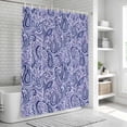thumbnail image 5 of Purple Navy Blue Shower Curtain Set - Small 36" x 72" Washable Bathtub Curtain with 12 Hooks, Retro Botanical Abstract Art Waterproof Fabric Stall Shower Curtains for Bathroom/Bathtub Décor, 5 of 6