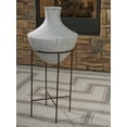 thumbnail image 2 of Signature Design by Ashley Estonbank 35" Metal Vase, Distressed Cream Farmhouse, 2 of 6