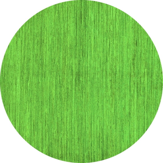 Ahgly Company Indoor Round Abstract Green Modern Area Rugs, 5' Round