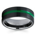 thumbnail image 2 of Black Tungsten Ring Men & Women Green Tungsten Ring 8mm Tungsten Wedding Band Anniversary Ring Engagement Ring Comfort Fit, 2 of 2