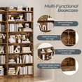 thumbnail image 4 of Yaheetech 7-Tier Wooden Bookshelf with Adjustable Open Shelves, Rustic Brown, 4 of 9
