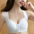 thumbnail image 4 of HEVIRGO Wide Shoulder Straps Women Bra U-Shaped Back Wire Free Front Closure Full Cup Bra for Daily Wear,Grey 38C, 4 of 10