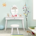 thumbnail image 2 of Set de Mesa y Silla Tocador Costway para Niños con Espejo y Cajones Blanco 70 x 34 x 100 cm, 2 of 10