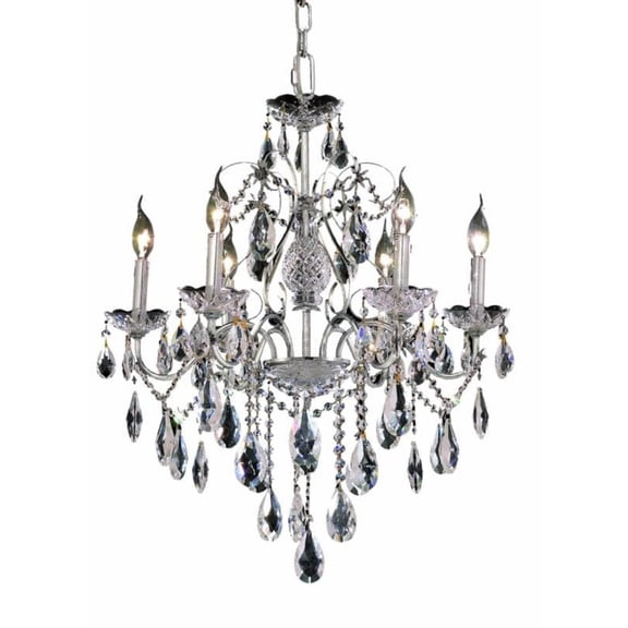 St. Francis 6 light Chrome Chandelier Clear Royal Cut Crystal