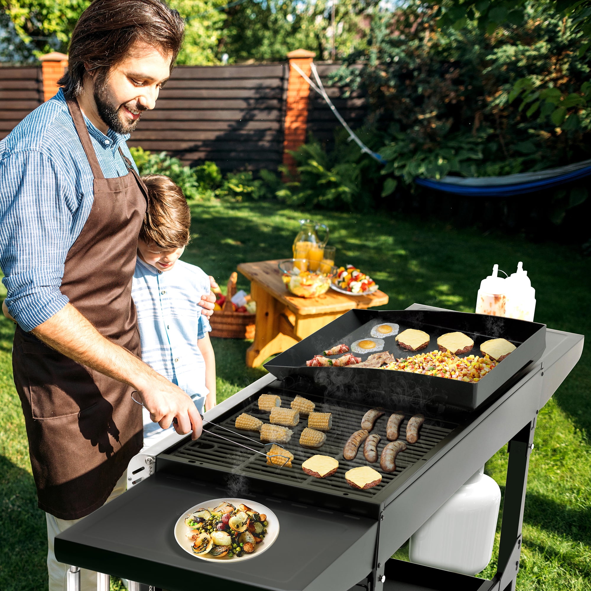  Royal Gourmet GD402 4-Burner Portable Flat Top Gas Grill and  Griddle Combo with Folding Legs, 48,000 BTU, Black : Patio, Lawn & Garden