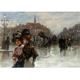 thumbnail image 2 of Lugi, Max 14x11 Gold Ornate Wood Framed with Double Matting Museum Art Print Titled - A Street Scene With Elegant Ladies, Paris, 2 of 4