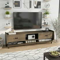 Vinas 2-Drawer Wood 70" TV Stand, Honey Walnut