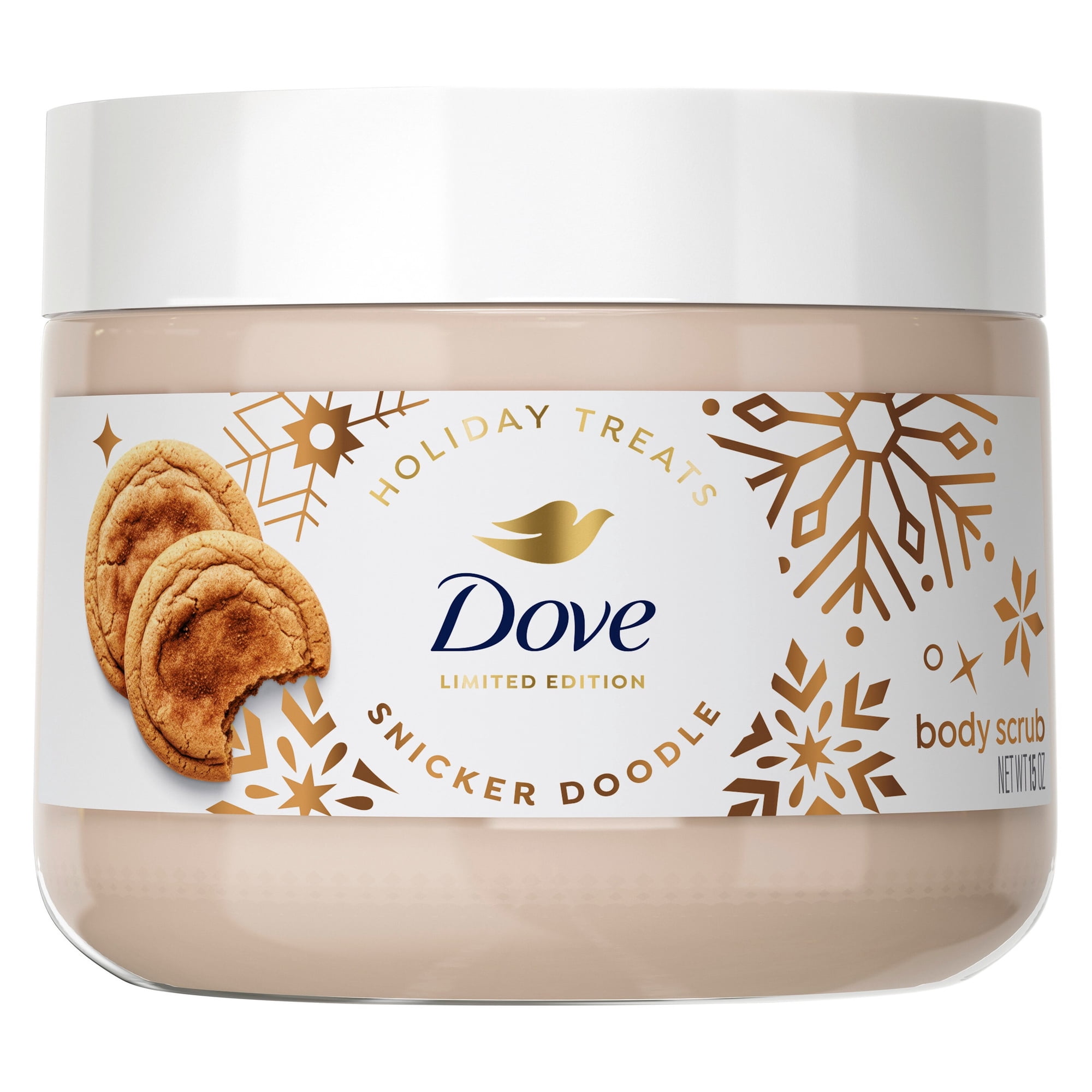 Dove Limited Edition Holiday Treats Body Scrub Snickerdoodle For Exfoliated & Hydrated Skin, 15 OZ