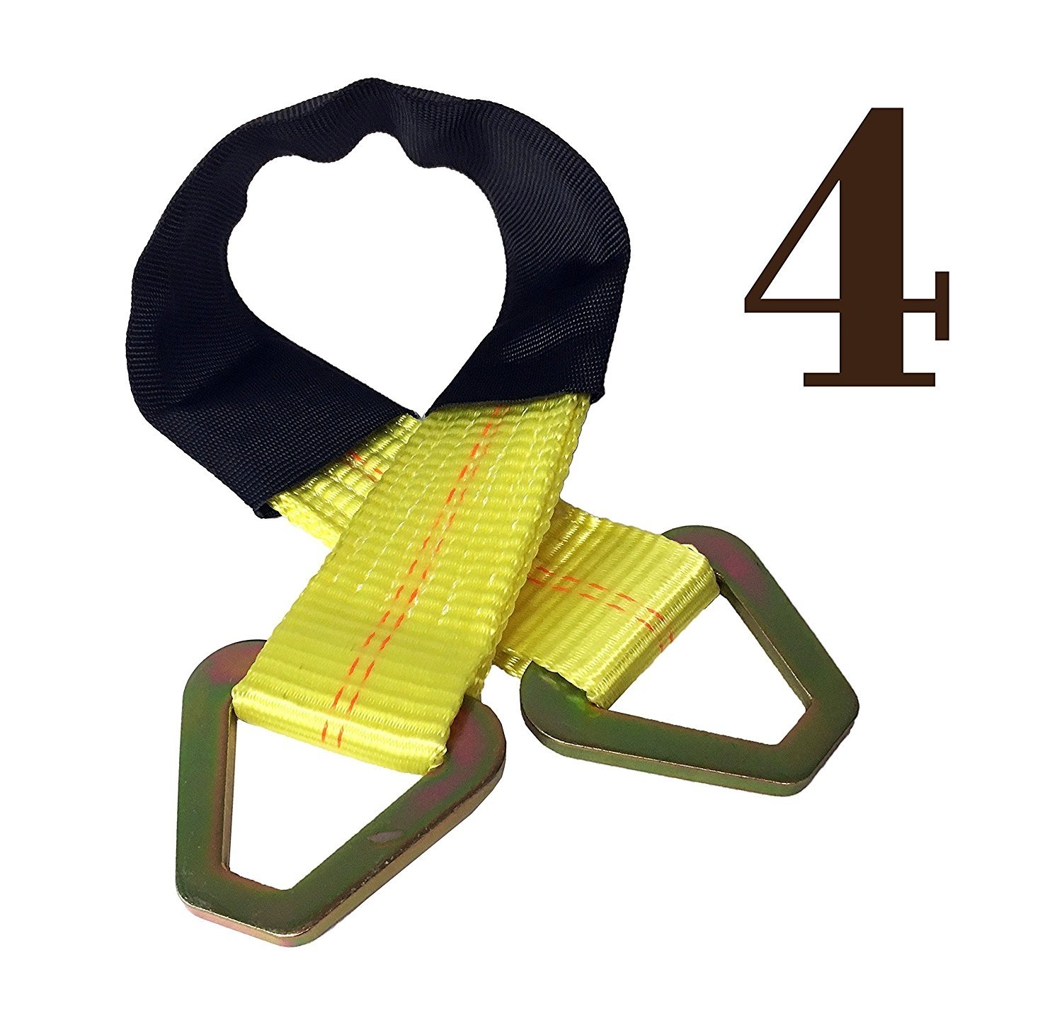 4 Pack of 24” x 2” Axle Strap with Protective Sleeve and Delta Rings