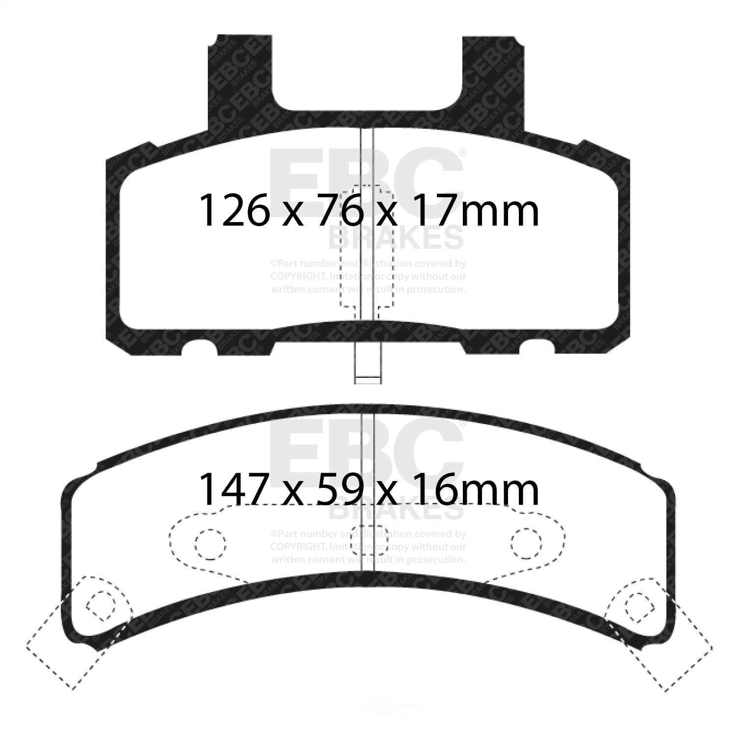EBC Brakes Yellowstuff 4000 Series Street and Track Brake Pad Set Fits select: 1988-2000 CHEVROLET GMT-400, 1994-1999 DODGE RAM 1500