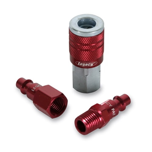 Legacy A73452D D 3Pc 1/4" Red Coupler & Plug