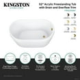 thumbnail image 7 of Kingston Brass VTRS522928M8 52" Acrylic Oval Double Slipper Freestanding Tub with Overflow/Drain Assembly, Glossy White/Brushed Nickel, 7 of 7