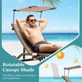 thumbnail image 5 of Topbuy Outdoor Chaise Lounge Chair Mobile Tanning Chair w/ 6 Reclining Positions Adjustable Canopy Shade Cup Holder & Wheels, 5 of 8