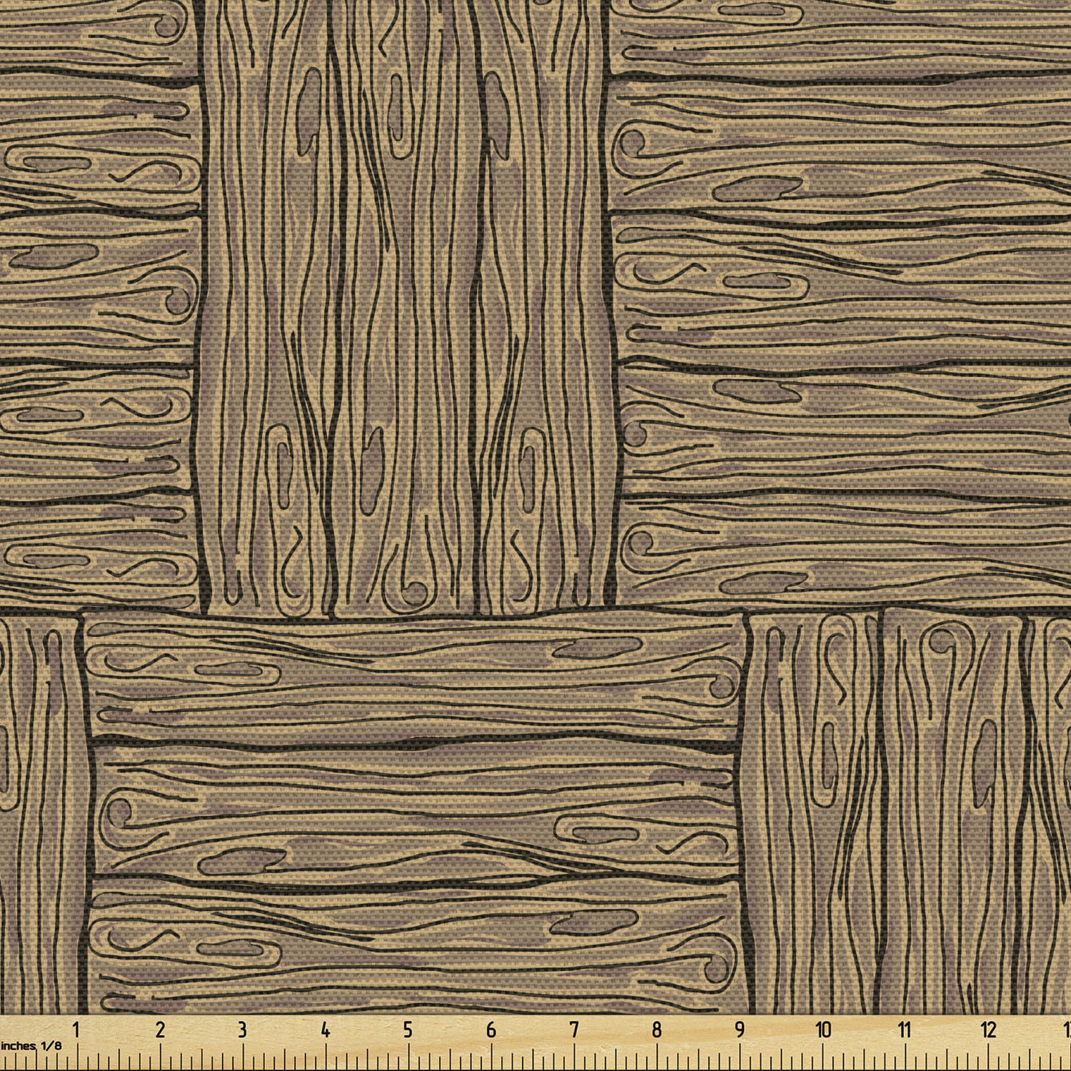 Rustic Fabric by the Yard, Wooden Texture Pattern in Cartoon Drawing Style  Abstract Parquet Floor Design, Decorative Upholstery Fabric for Sofas Home  Accents, 5 Yards, Pale Brown Black by Ambesonne 