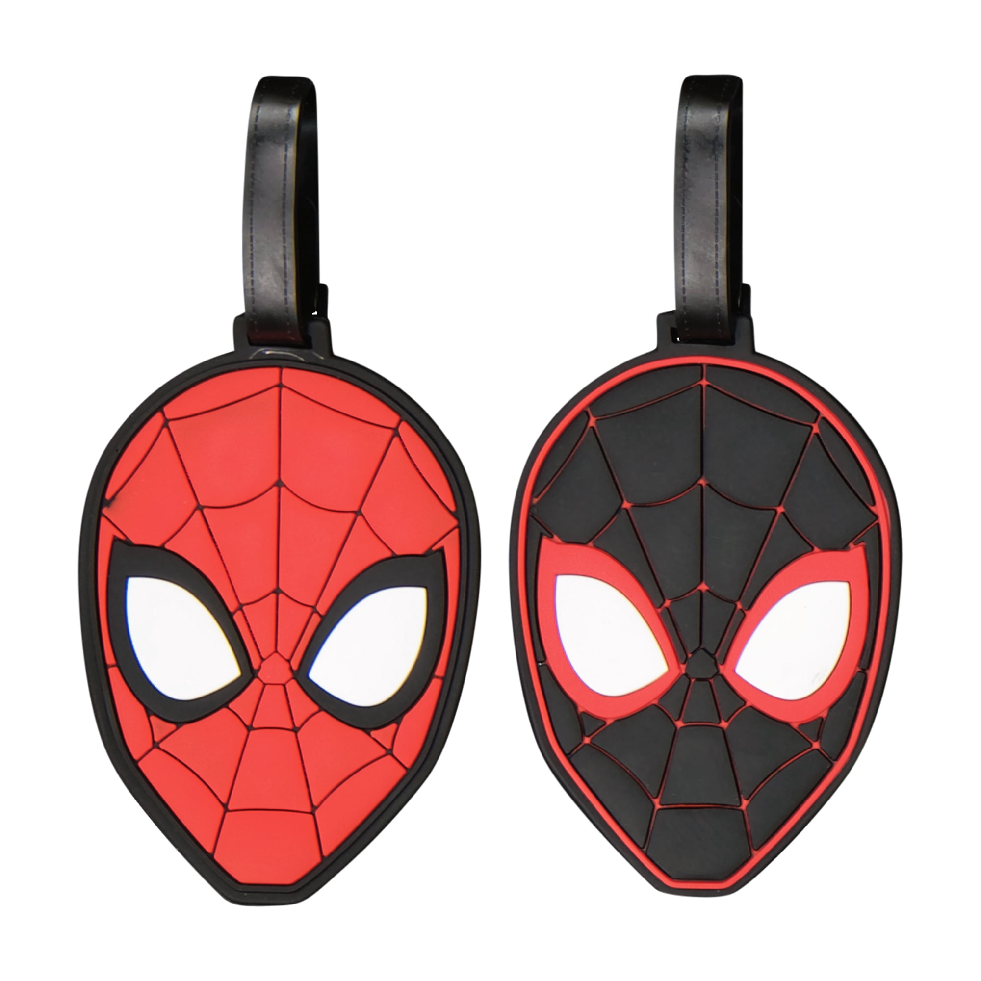 Marvel Spider-Man 2-Piece Suitcase ID Tag Set with Adjustable Straps, Mile Morales, Multi, One Size