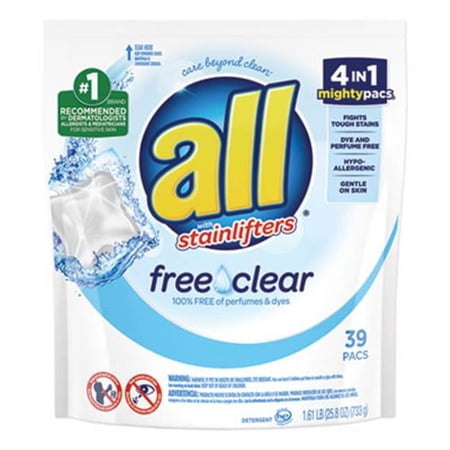 Henkel DIA Mighty Pacs Free & Clear Super Concentrated Laundry Detergent - 39 Count