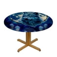 thumbnail image 3 of WYYP Wolf Dream Catcher Night Sky Round Tablecloth 100% Polyester Fiber Full Width Single-Sided Printing White, 3 of 8
