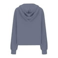 thumbnail image 4 of UJNDER Women's Hooded Zip Up Sweatshirt with Pockets Loose Fit Casual Long Sleeve Fall Winter Blue L, 4 of 5